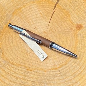 Holzkugelschreiber nuss/gunmetal-chrom